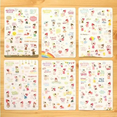 JETTING New 6 Pcs/lot Cute Cartoon Print Mobile phone Decorative Stickers Message Phone Decor Scrapbook Paper Sticker
