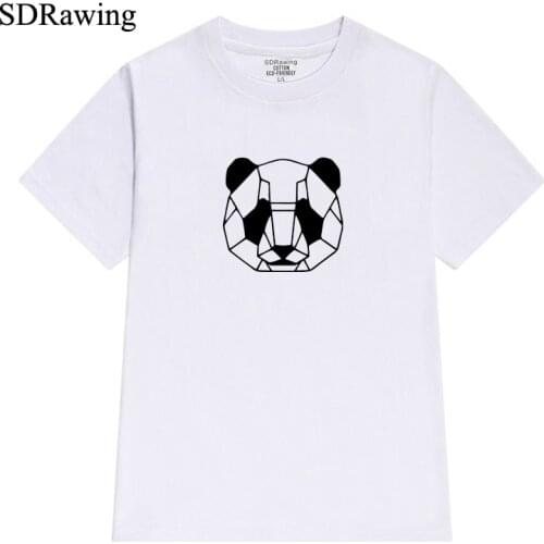 New Cute panda print cotton t shirt for women Gift For Panda Lover Graphic Tees Hipster Tumblr tops women shirt clothing