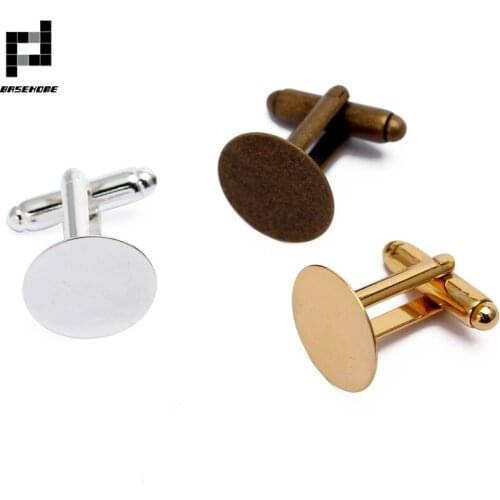 10pcs 15mm blank Round Pad Tray Silver Plated base Settings Cabochon Base For DIY Jewelry Making