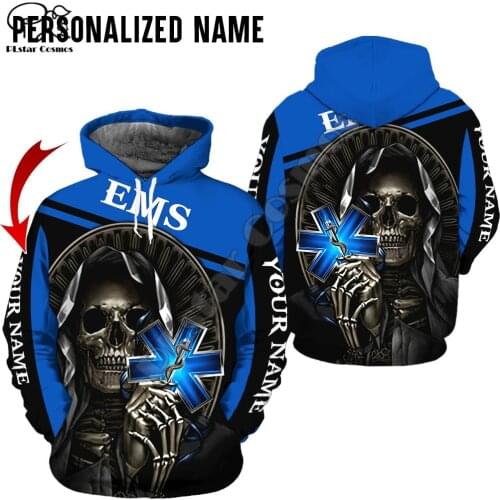 PLstar Cosmos Emergency Medical Service EMS 3D Printed Hoodies Sweatshirts Zip Hooded For Men/Women Casual Streetwear Style-E08