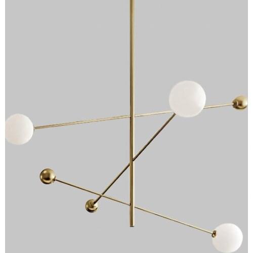 Post modern simple golden creative art design Kitchen Restaurant lamps study bar small Nordic pendant light