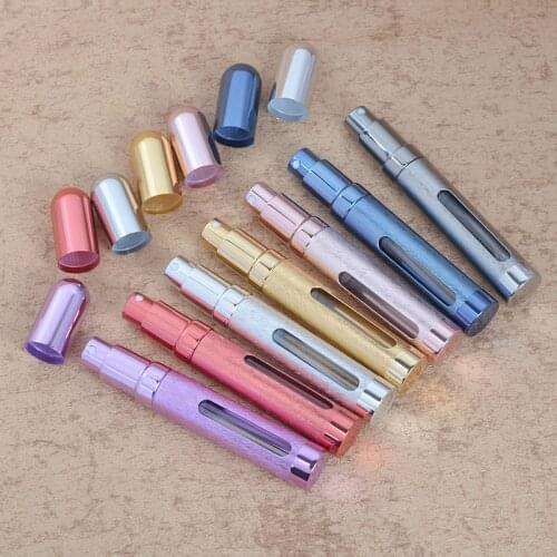 5Pcs/Lot 12ml Mini Refillable Portable Empty Atomizer Perfume Bottle Scent Pump Spray Case Travel Parfum Cosmetic Containers