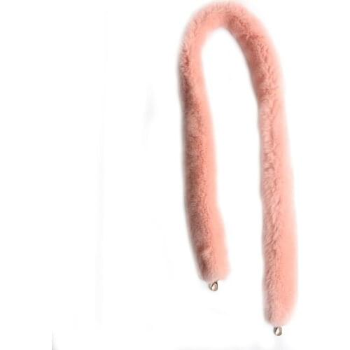 New real rex rabbit fur bag strap long cross-over multi-color genuine rabbit fur bag strap handbag DIY decorative accessories
