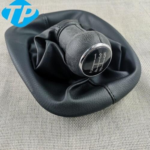 KN0005 NEW Hot Super 5 Speed Gear Shift Knob Gaitor Boot PU Leather Black For PASSAT B5 For Volkswagen Bora Car High Qual