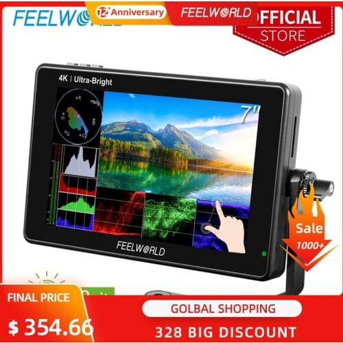 FEELWORLD LUT7S PRO 7 Inch 2200nits 3D LUT Touch Screen DSLR Camera Field Director AC Monitor 4K HDMI Input Output for Gimbal