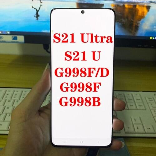SUPER AMOLED 6.8" G998B LCD For Samsung Galaxy S21 Ultra 5G Display Screen With Frame S21U SM-G998F/DS G998F LCD Display Screen