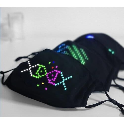 1pcs LED Cotton Dust Face Mask Bluetooth Programmable USB Charging Mask For Men And Women Music Party Gift Display Board Mask