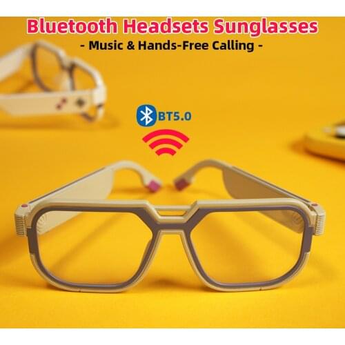 Smart Gaming Glasses Earphone Wireless Bluetooth Sunglasses Men Women Music & Hands-Free Calling Audio Glasses Headsets with Mic