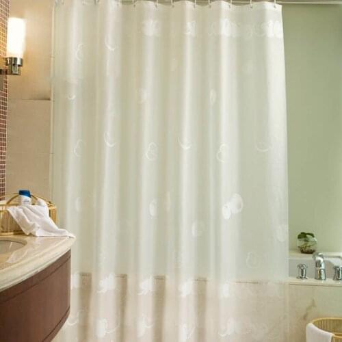 Waterproof Shower Curtains PEVA Mildewproof Bathroom Curtain with Plastic Hooks Thicken Bath Curtain Bath Accessories Home Decor