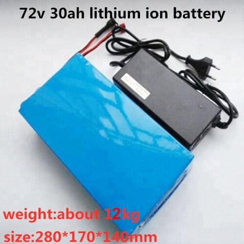 GTK high quality rechargeable 72V 30Ah lithium battery pack with strong BMS for ebike and tricycle +84V 5A Battery charger