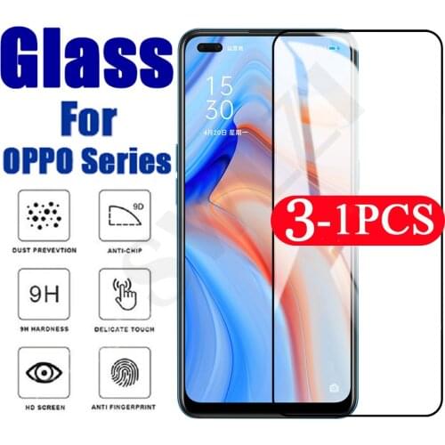 3-1Pcs cover for OPPO Reno 5 4G lite 5K 5Z 5F 4 SE 4Z 4F Z 10X ZOOM 3 pro plus 5G 2 2F 2Z Tempered glass phone screen protector