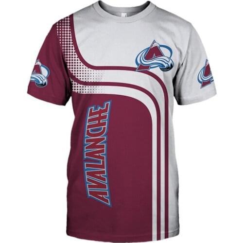 Summer Casual Tops Colorado Mens fashion White red stitching blue river print Avalanche T-shirts