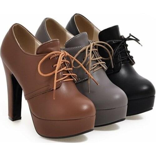 Spring Autumn Womens Shoes Round Toe Large Size Single Thick Waterproof Platform Pure Color Simple Fashion New Hot Sale