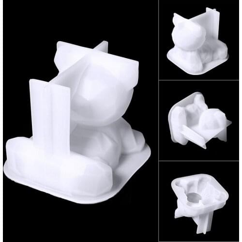 1PC Bear Crystal Epoxy Mold Mobile Phone Silicone Holder DIY Cartoon Geometric 3D Cute Desktop Ornaments Household Items