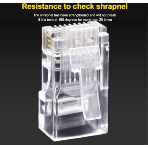High Quality 100PCS Cat6 8P8C RJ45 Modular Socket For CAT5 Cat6 LAN Network RJ45 Ethernet Cable Plugs Modular Adapter Connectors