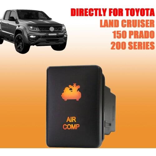 Orange Led Light Car Push Button Switch On Off AIR COMP For Toyota 2015 Hilux Prado 150 200 Rav4 + Wire