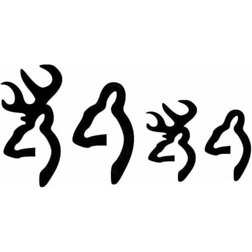 13CMX6.5CM Browning Deer Family Figure Stick Car Sticker Applique Motorcycle Accessories Black/Silver C1-5010