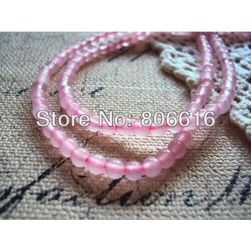 4MM 190Pcs Natural Pink Crystal Stone Semi-precious Loose Strand Jewellery Beads Findings