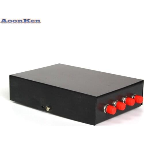 4-Port FC Fiber Optic Terminal Box 4 Core Light Splice Connection Box Cable Connector Desktop Type FC/UPC with Adapter Pigtail