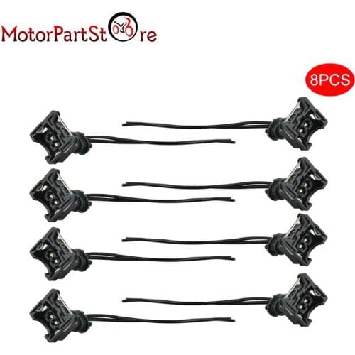 8PCS Fuel Injector Connector Wiring Plugs Clips Fit EV1 OBD1 Pigtail Cut & Splice