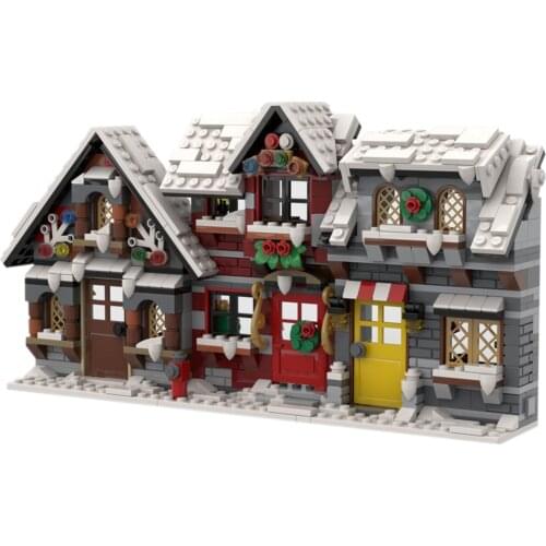822Pcs Three Little Winter Houses Bricks Model MOC-58700 Building Block Set Toys (Licensed And Designed By Little_Thomas) Gifts