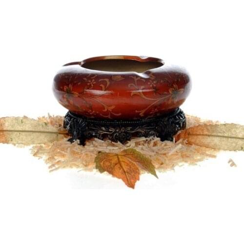 Ancel Guan-Zp0944-7-Ds3 Ceramic Floral Brown Ashtray decorative objects Декоративные элементы Objetos decorativos