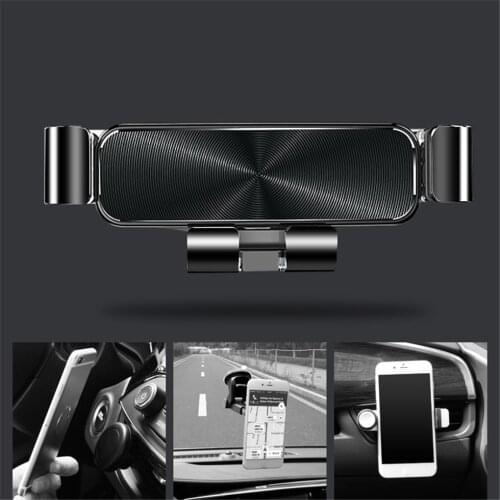 Car Phone Holder Metal Gravity Auto Air Outlet Smartphone GPS Stand Universal Ventilation Gravity Cellphone Bracket
