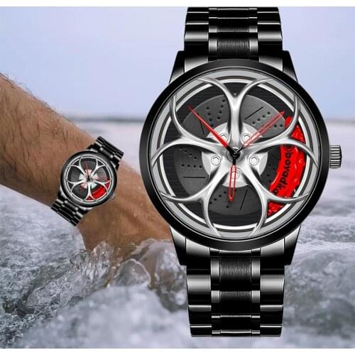 2021 Fashion New Watch Auto Racing Car Watches Stainless Steel Band Cool Black Watch for Men Husband Boyfriend Gift Watch