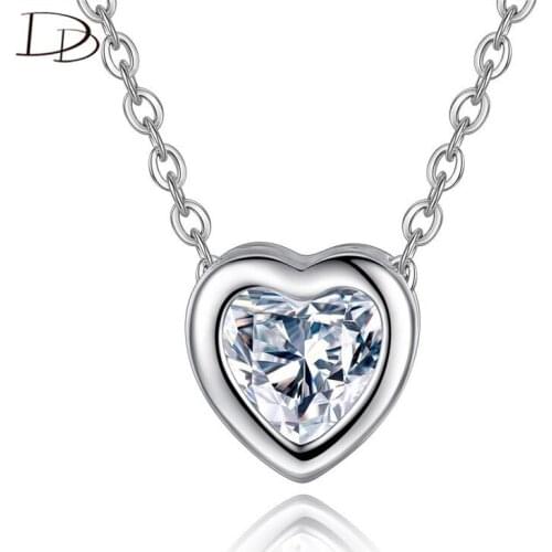 DODO Classic Heart Shape AAA Zircon Pendants & Necklace For Women White Gold Color Link Chain Daily Wear Jewelry Best Gifts N149