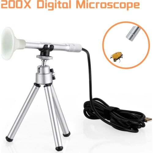USB Electronic Digital Microscope Endoscope Camera LED 200X Zoom Video Microscope 0.2MP Skin Hair Inspection Taking Photos PC