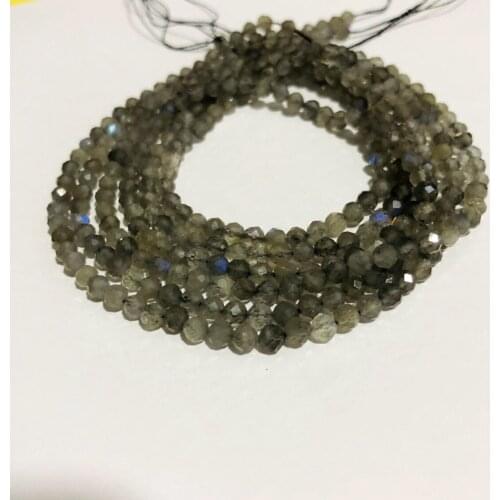 Natural Gray Labradorite Facted Gem Beads,Faceted Tiny Spacer Gem Beads,Size 2mm 3mm 4mm Small Gem Stone 1of 15.5" strand