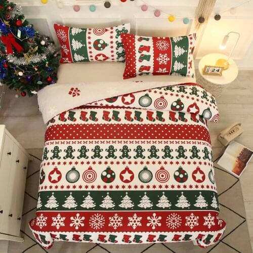 2021 Christmas Day Three-piece Bedding Set New Ethnic Style Home Decoration Plus Size
