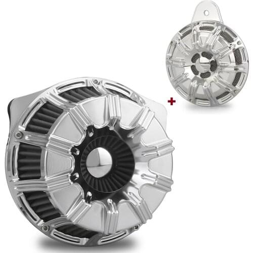 Chrome Gauge Air Cleaner Intake Filter Horn kits cover Fit For harley Dyna Low Rider FXDL/I 1999-2017 street road electra glide