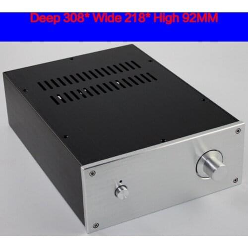 KYYSLB 308*218*92MM CJ032 All Aluminum Preamp Amplifier Chassis Box House DIY Enclosure with Screws Feet Amplifier Case Shell