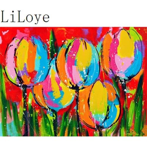 LI LOYE DIY Diamond Painting Cross Stitch 5D Full Square Diamond Embroidery Oil tulips Pattern Diamond Mosaic Needlework art FZ4