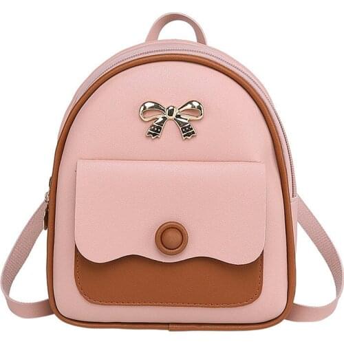Girls Mini Backpack Casual Lightweight PU Leather Daypack for Women