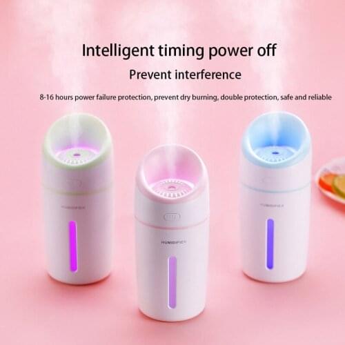 ELOOLE Mini USB Air Humidifier With Colorful Night Light Power-Off Protection 320 ML Capacity Spray Mist For Home Car Office