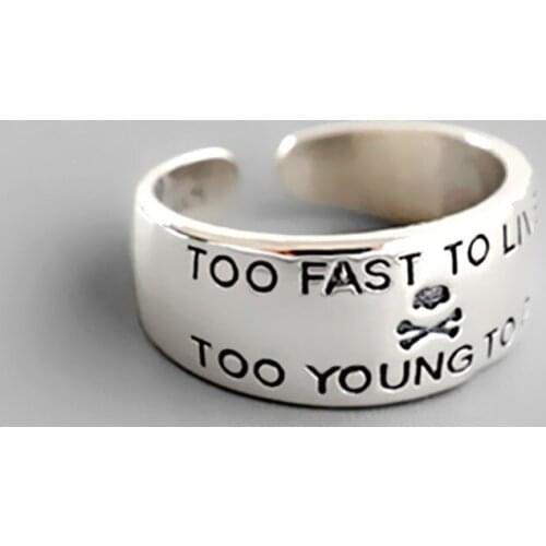 Miuoxion Retro Letters Pirate Logo Ring Personality Fashion Punk Party Jewelry For Women Feature Namour Charm Gift All Seasons