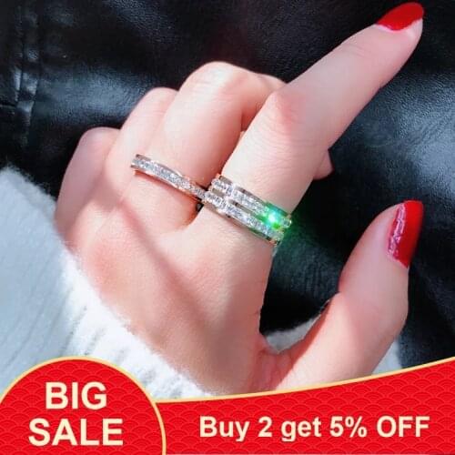 Fashion Lovers Crystal CZ Stone Ring Vintage 925 sILVER Women men Wedding Rings Fashion Promise Engagement Ring Party Gift
