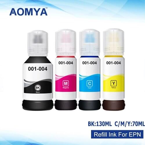 Aomya 4 Colors Refill ink kit Compatible For Epson L4156/4158/4165/4166/4167/4168/6166/6168/6176/6178/6198 inkjet printer