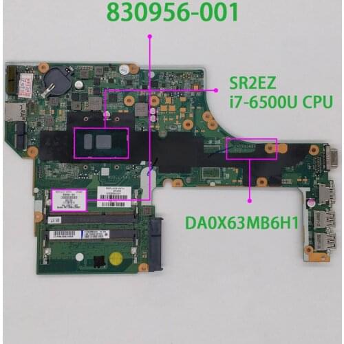 Genuine 830956-601 830956-001 DA0X63MB6H1 w i7-6500U CPU Laptop Motherboard Mainboard for HP ProBook 450 G3 NoteBook PC