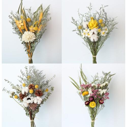 Natural Dried Flower Greenery Eucalyptus Daisy Floral for Wedding Party Home