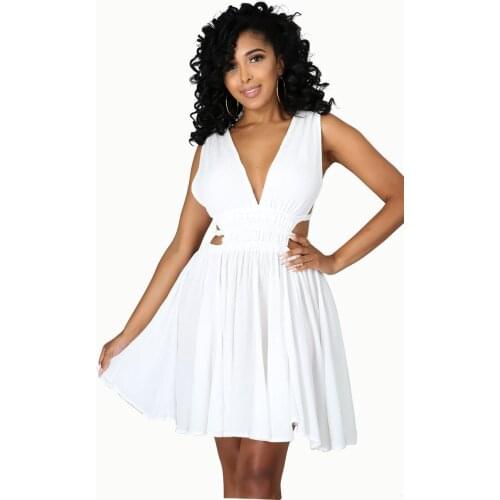 Solid Color Office Lady French Style Vintage Sexy Hollow Out Evening Party And Club A-Line Women Dresses Summer 2021 New Arrival