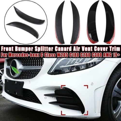 Pair Front Bumper Fog Light Lamp Splitter Canard Air Cover Trim For mercedes-benz C Class W205 C180 C260 C300 for AMG 2019