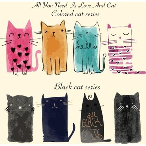 A-level Portable Heat Transfer Stickers 1Pcs Clothes Accessories Cute Cartoon Cat Washable Print On Clothes Patch