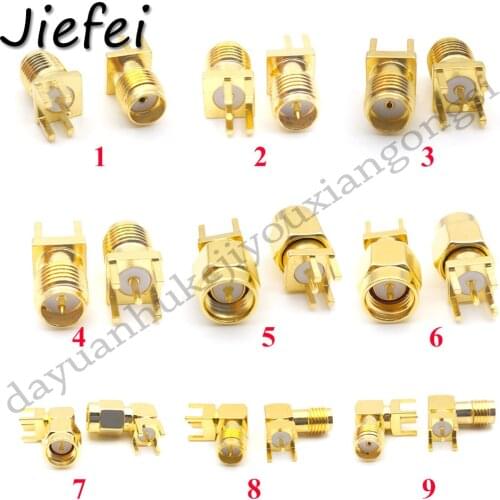 9 type ( RP ) SMA female or male plug Right Angle 90 DEGREE Edge PCB Mount connector RF adapter