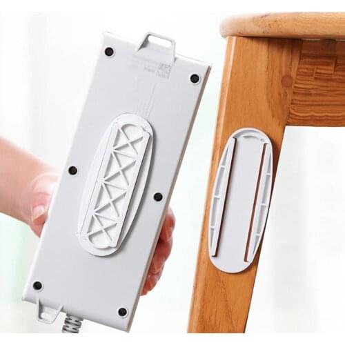 Self-adhesive Socket Fixer Cable Organizer Desktop Wall Mounted Power Strip Punch Free Holder Stand Seamless Socket Fixator