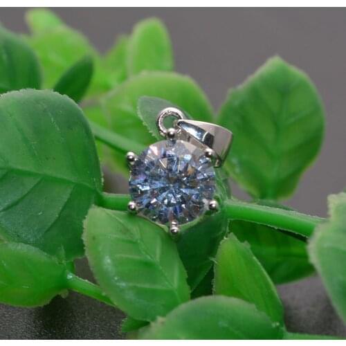 10pcs S925 Silver Shine Bright Blue Zircon Hearts and Arrows Cutting Pendants Fashion Women Gift Jewelry For Necklace Making