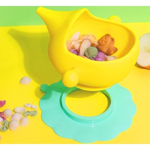 Silicone Baby Feeding Bowl Tableware Waterproof Spoon Non-Slip Crockery BPA Free Silicone Dishes for Baby Bowl Baby Plate