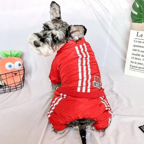 Warm Pet Dog Winter Clothtes for Small Dogs French Bulldog Thick Jumpsuit Chihuahua Reflective Stripe Coat Pug Jacket Outfit